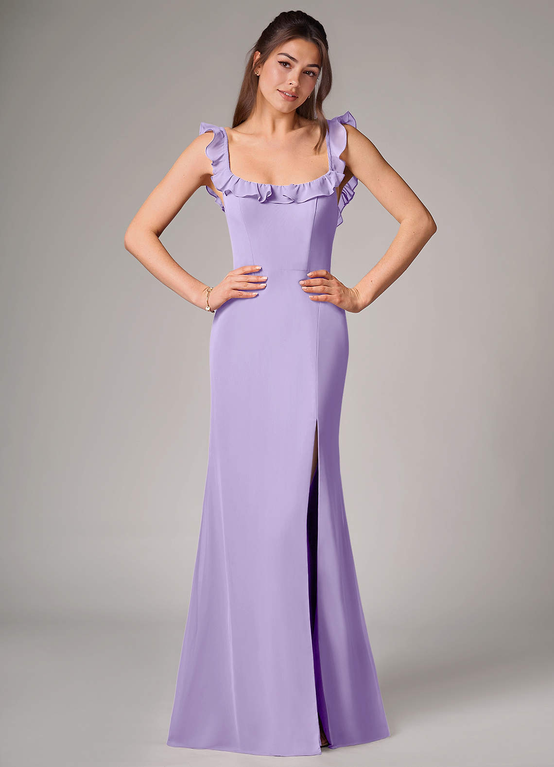 elyessen Callie Sky Blue Mermaid Side Slit Chiffon Convertible Dress 4