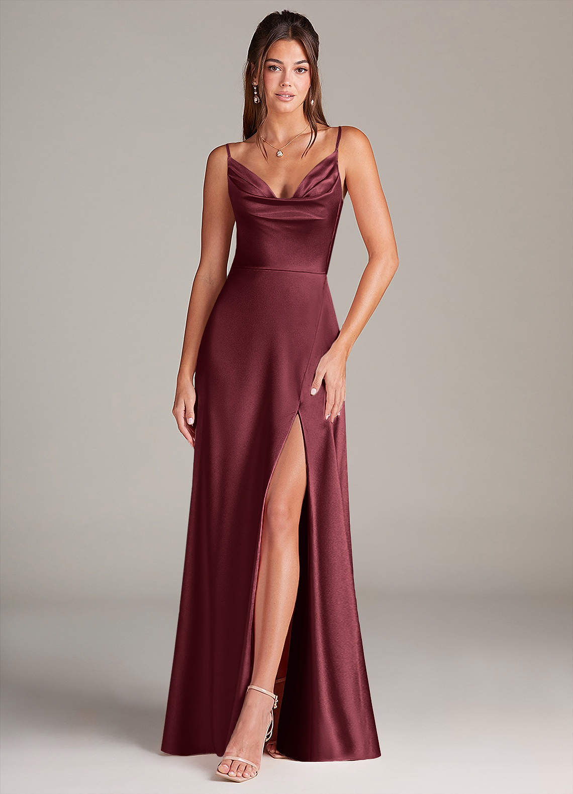 elyessen Sarella Black A-Line Pleated Stretch Satin Dress 5