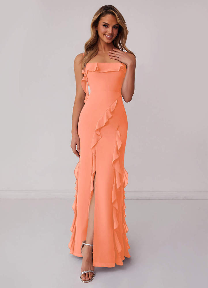 Sky Blue Sheath Bow Chiffon Dress Sky Blue 6