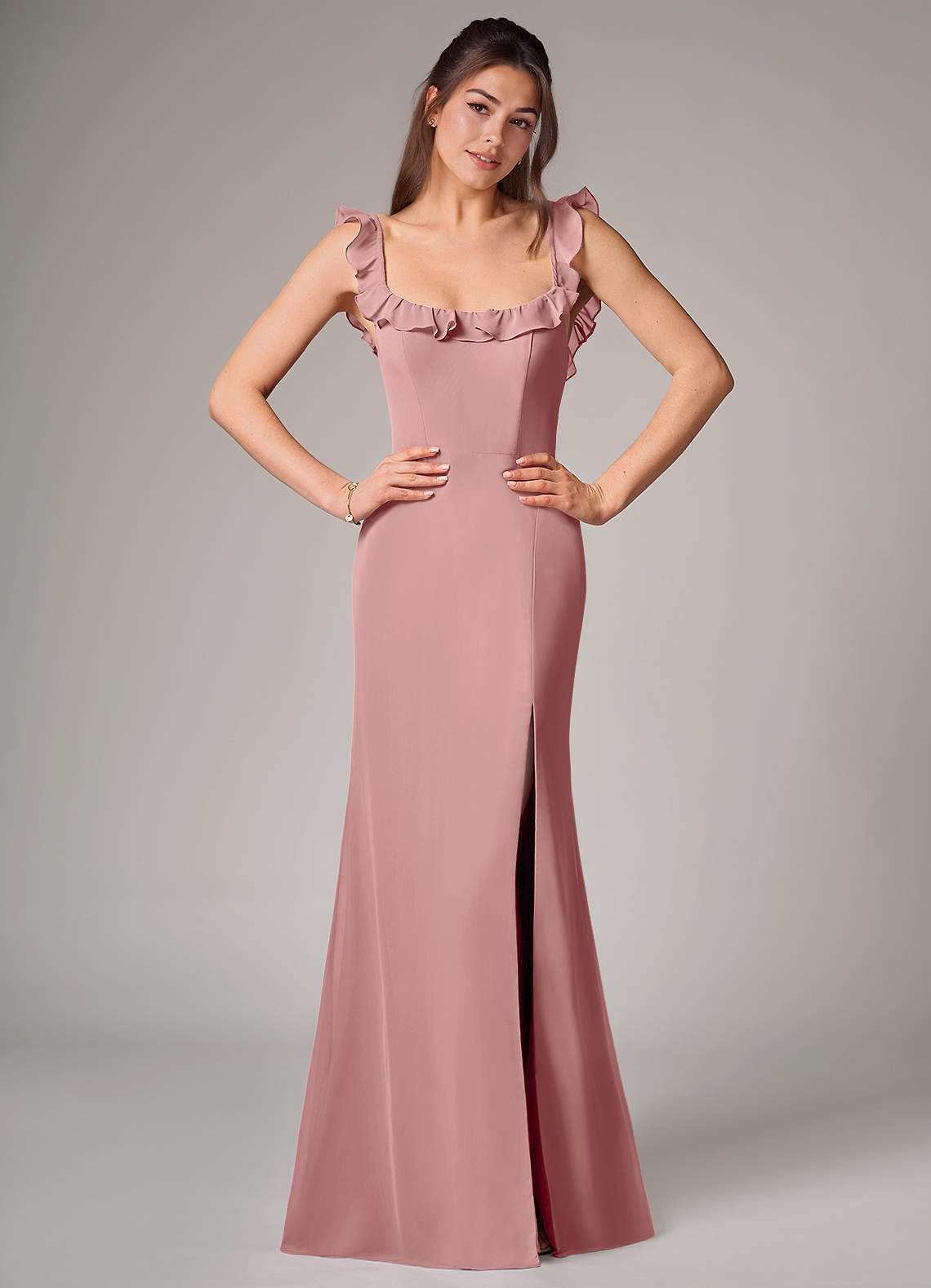 elyessen Callie Sky Blue Mermaid Side Slit Chiffon Convertible Dress 4