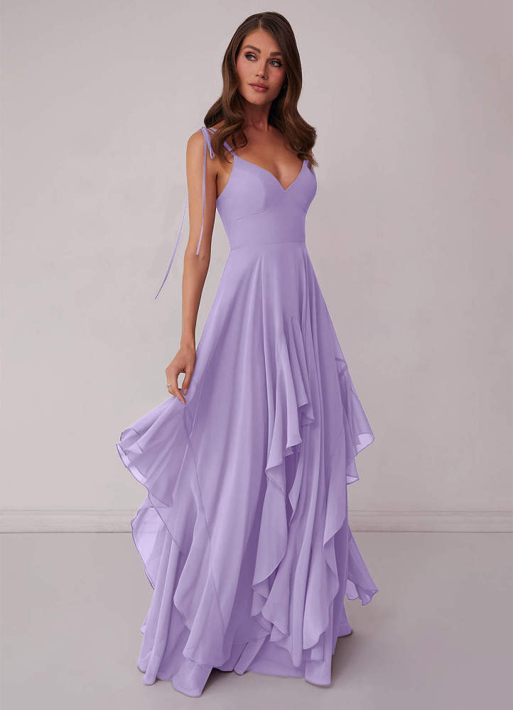 Agave A-Line Bow Chiffon Dress Moss Green 3