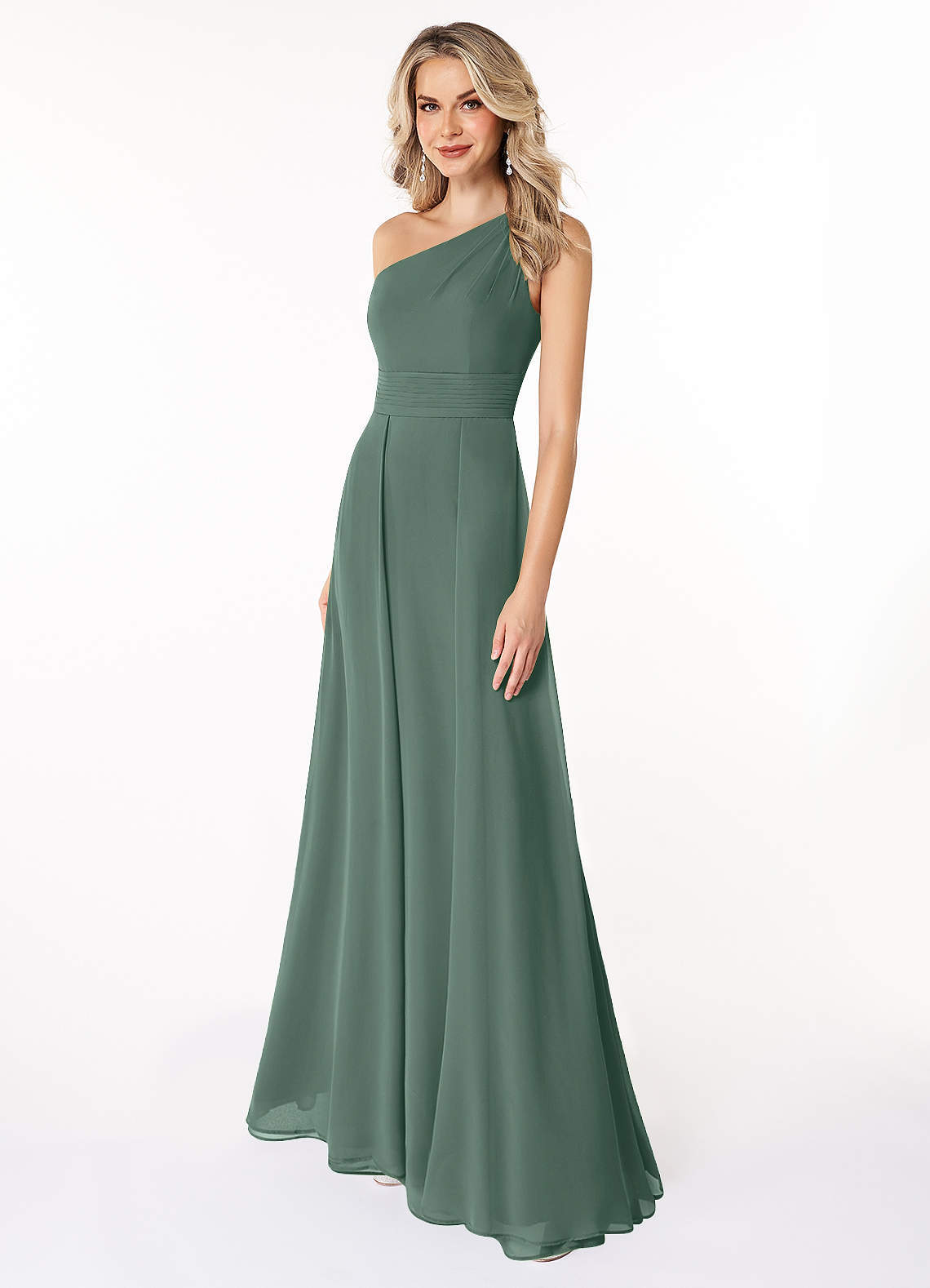 elyessen Dallas Black A-Line One Shoulder Chiffon Dress 1