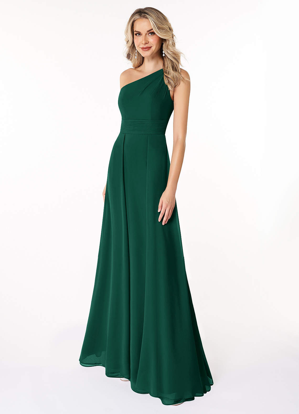 elyessen Dallas Black A-Line One Shoulder Chiffon Dress 2