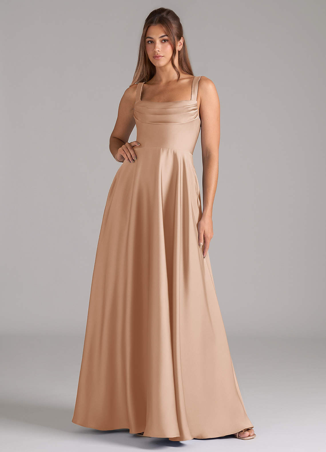 elyessen Shaude Black A-Line Pleated Stretch Satin Dress 4