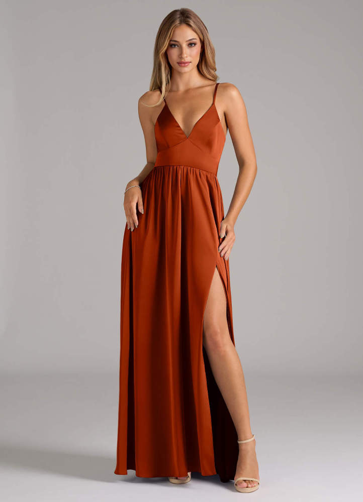 elyessen Aaida Dusty Sage A-Line Corset Stretch Satin Dress 6
