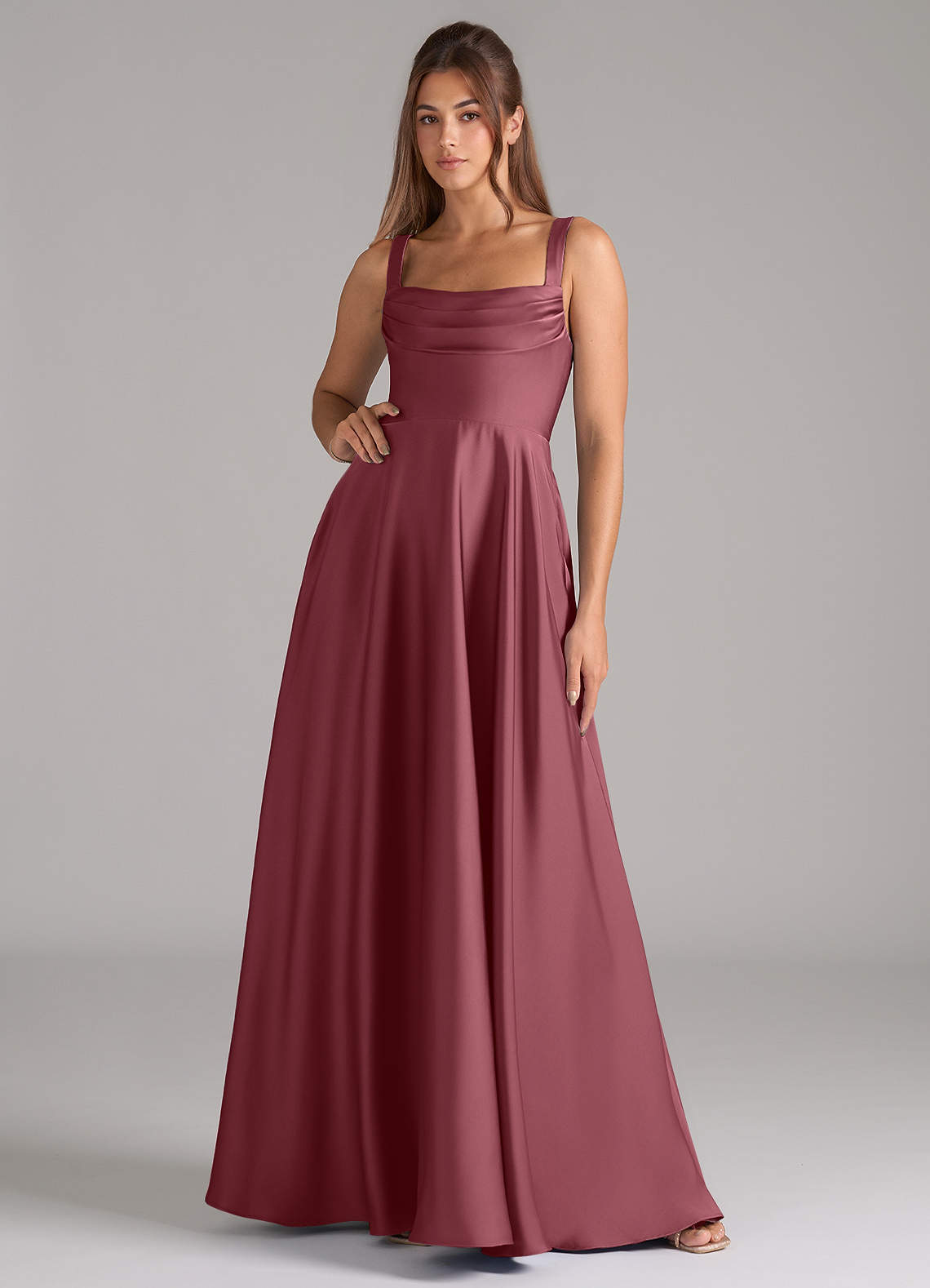 elyessen Shaude Black A-Line Pleated Stretch Satin Dress 5