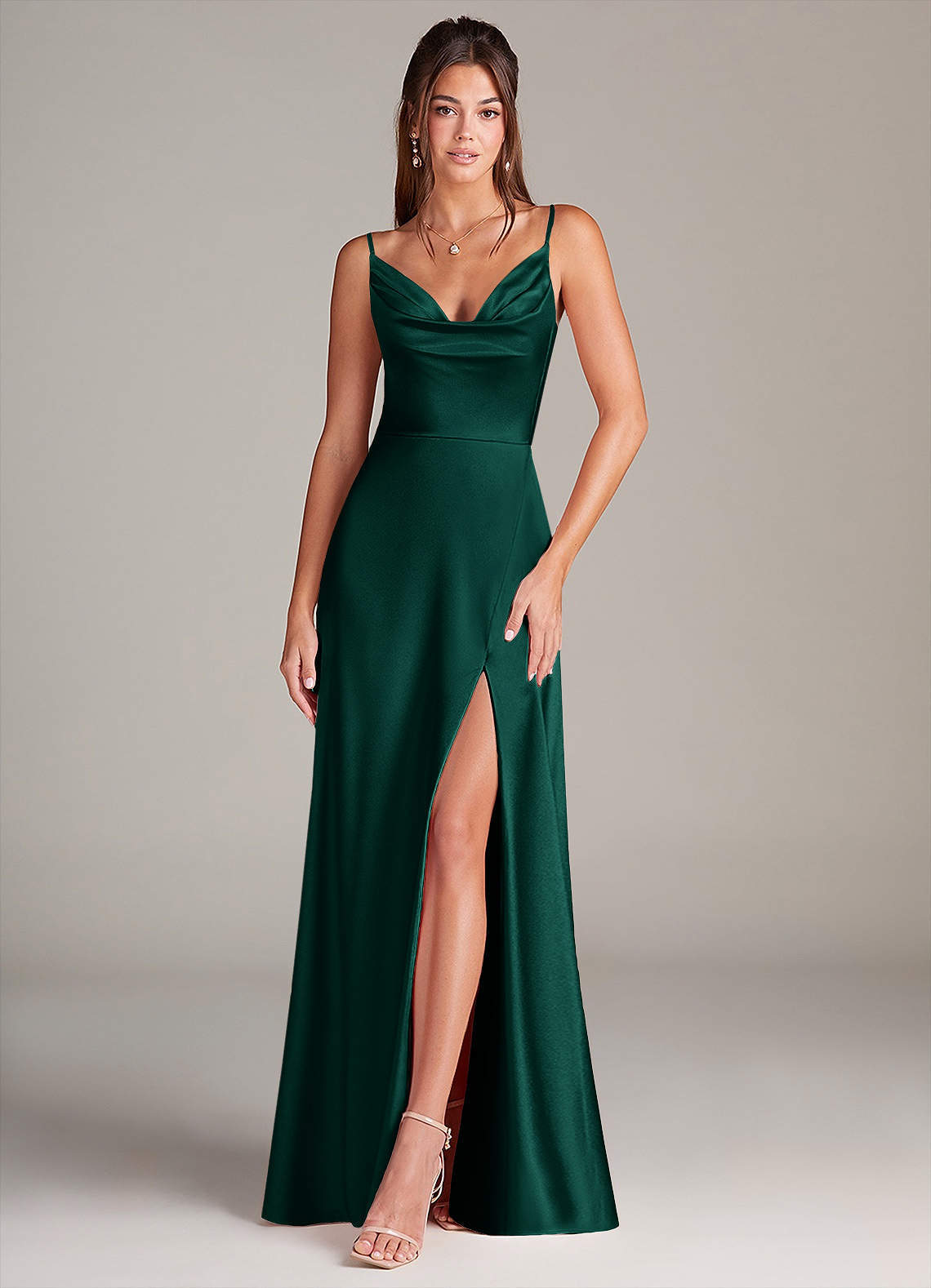 elyessen Sarella Black A-Line Pleated Stretch Satin Dress 2