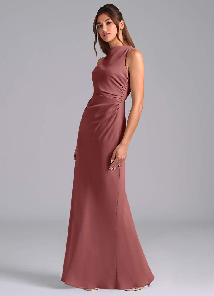 elyessen Evadne Sky Blue Sheath Pleated Chiffon Dress 5