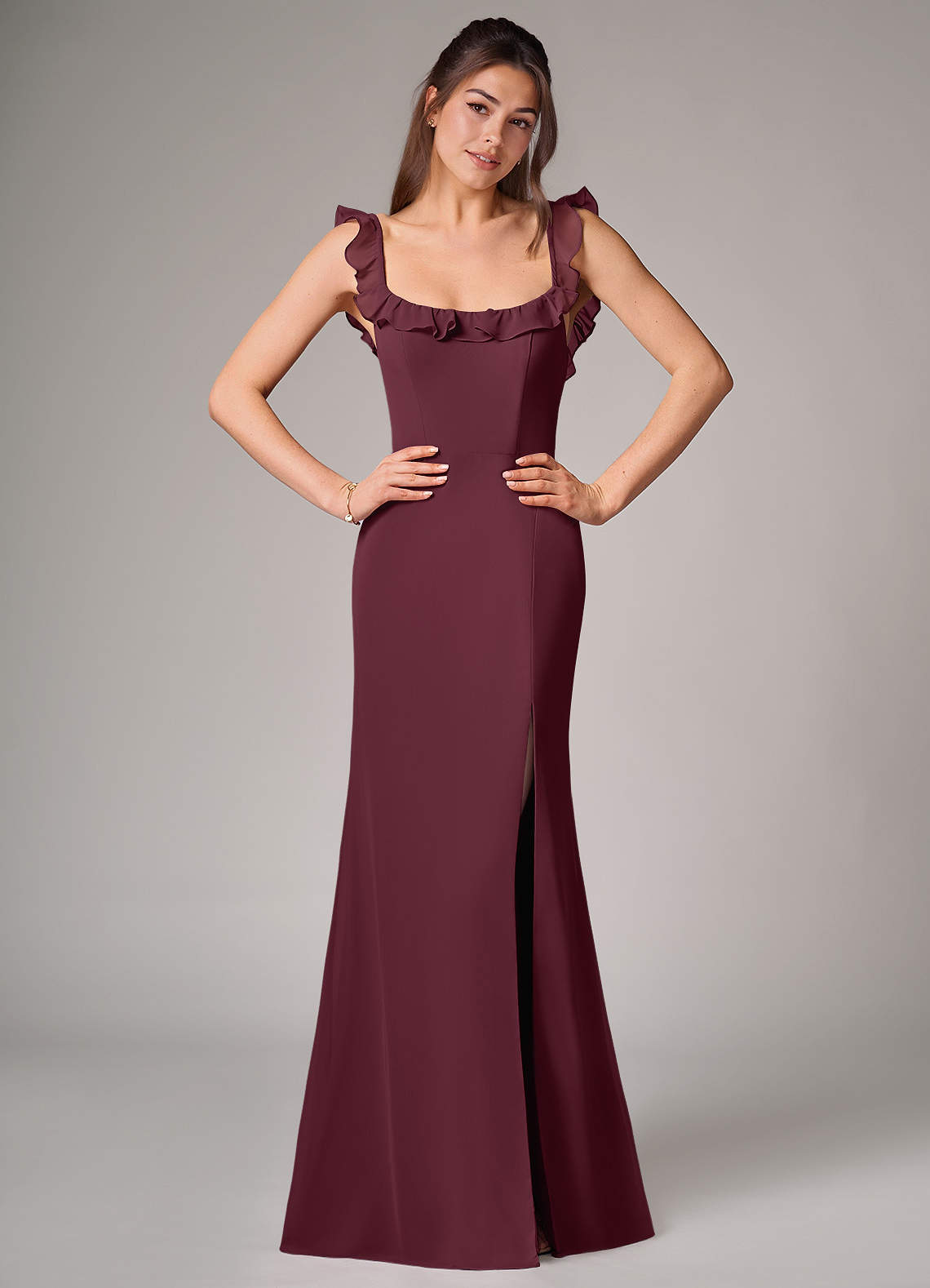 elyessen Callie Sky Blue Mermaid Side Slit Chiffon Convertible Dress 6