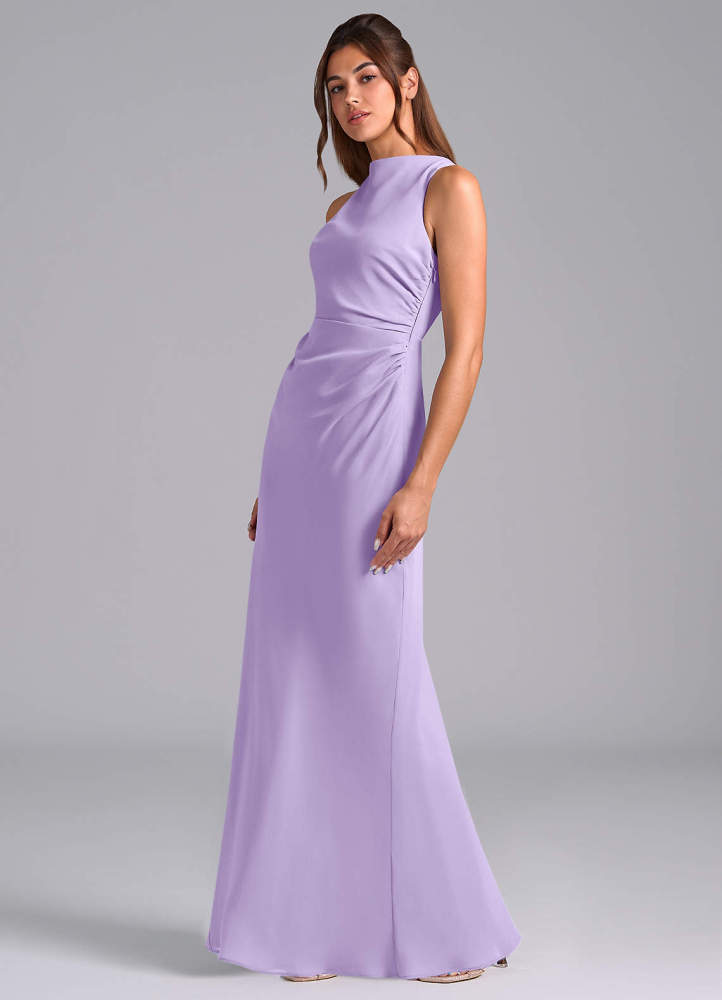elyessen Evadne Sky Blue Sheath Pleated Chiffon Dress 5