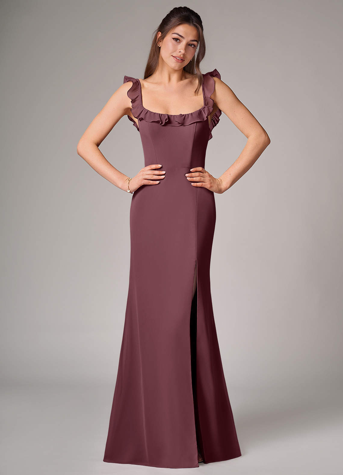 elyessen Callie Sky Blue Mermaid Side Slit Chiffon Convertible Dress 5
