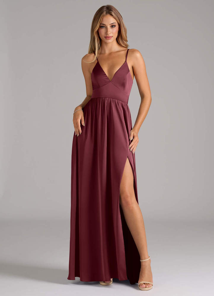 elyessen Aaida Dusty Sage A-Line Corset Stretch Satin Dress 6