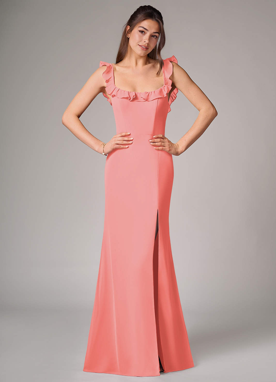 elyessen Callie Sky Blue Mermaid Side Slit Chiffon Convertible Dress 8