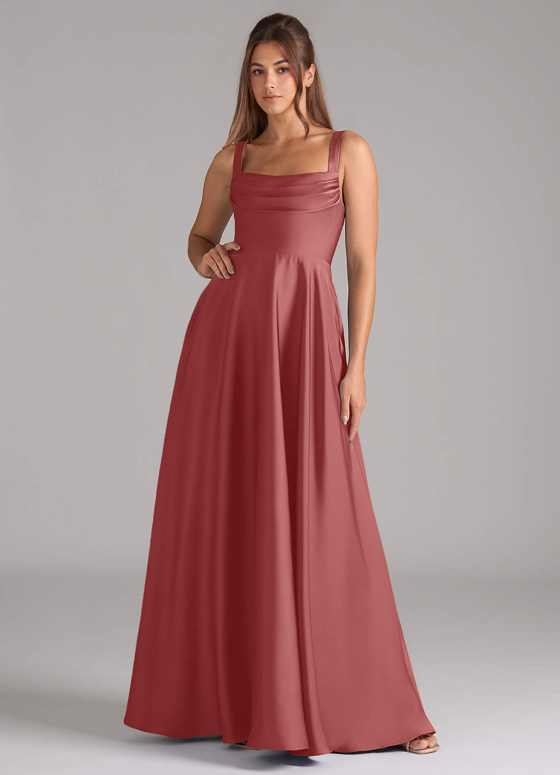 elyessen Shaude Black A-Line Pleated Stretch Satin Dress 4