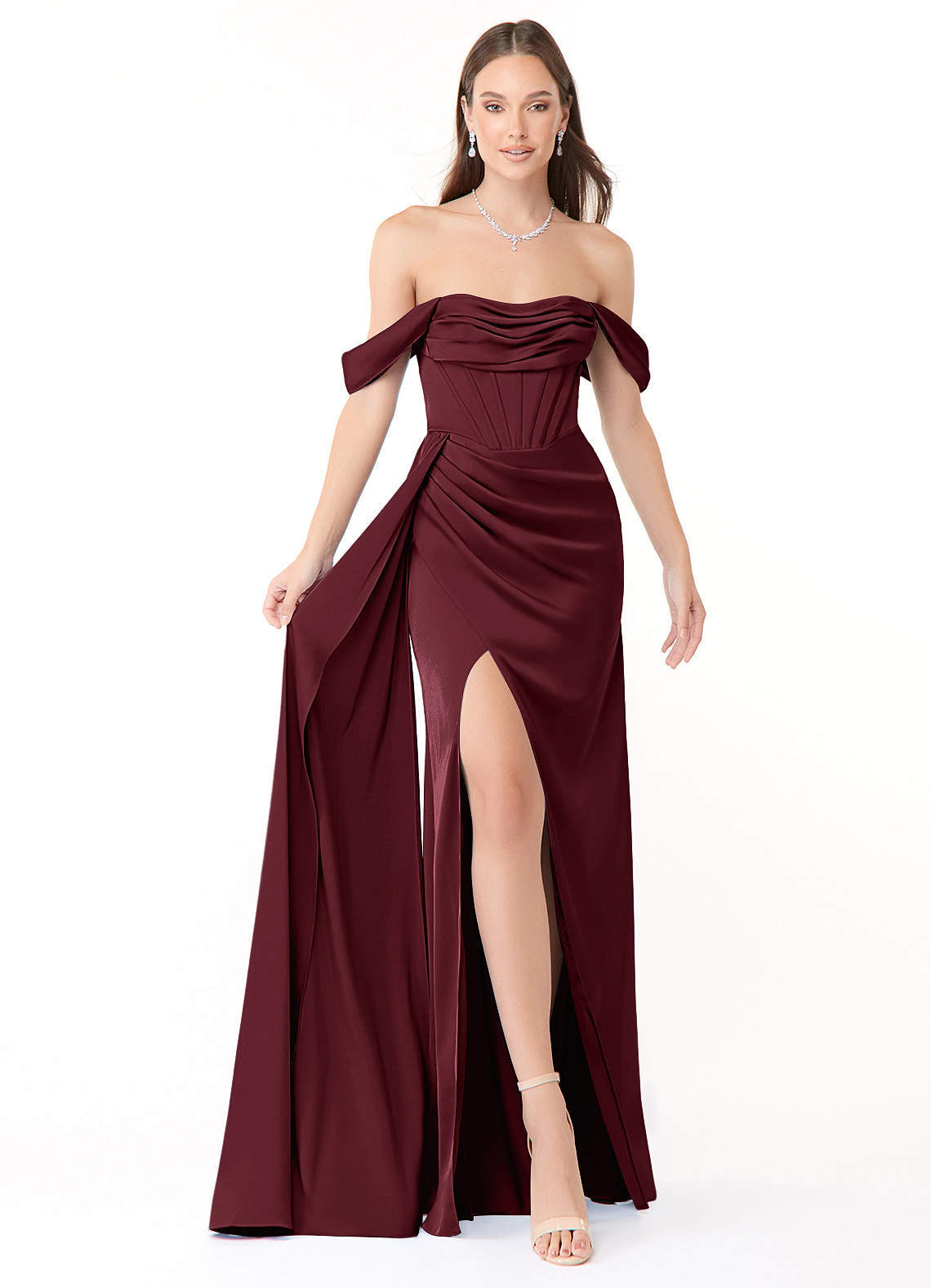 elyessen Amyra Black Mermaid Off the Shoulder Stretch Satin Convertible Dress 6