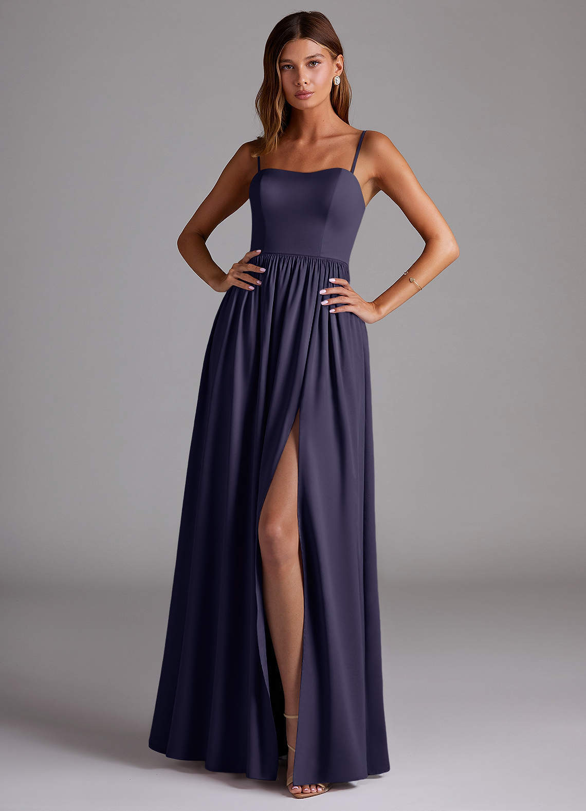 elyessen Calianna Black A-Line Off the Shoulder Stretch Satin Convertible Dress 3