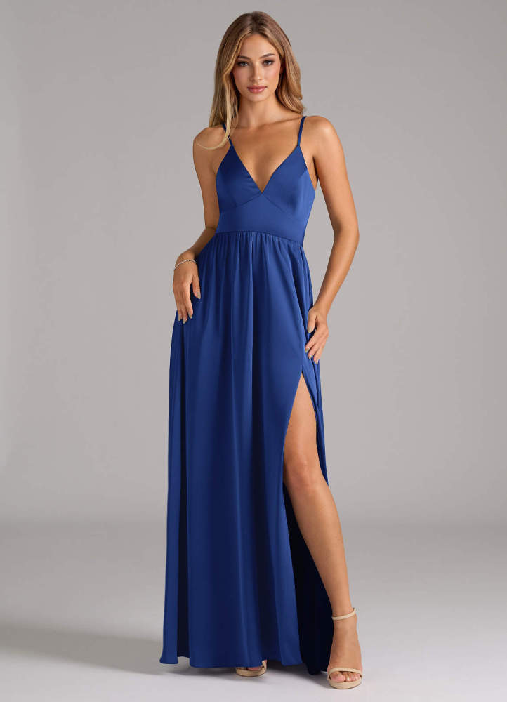 elyessen Aaida Dusty Sage A-Line Corset Stretch Satin Dress 3