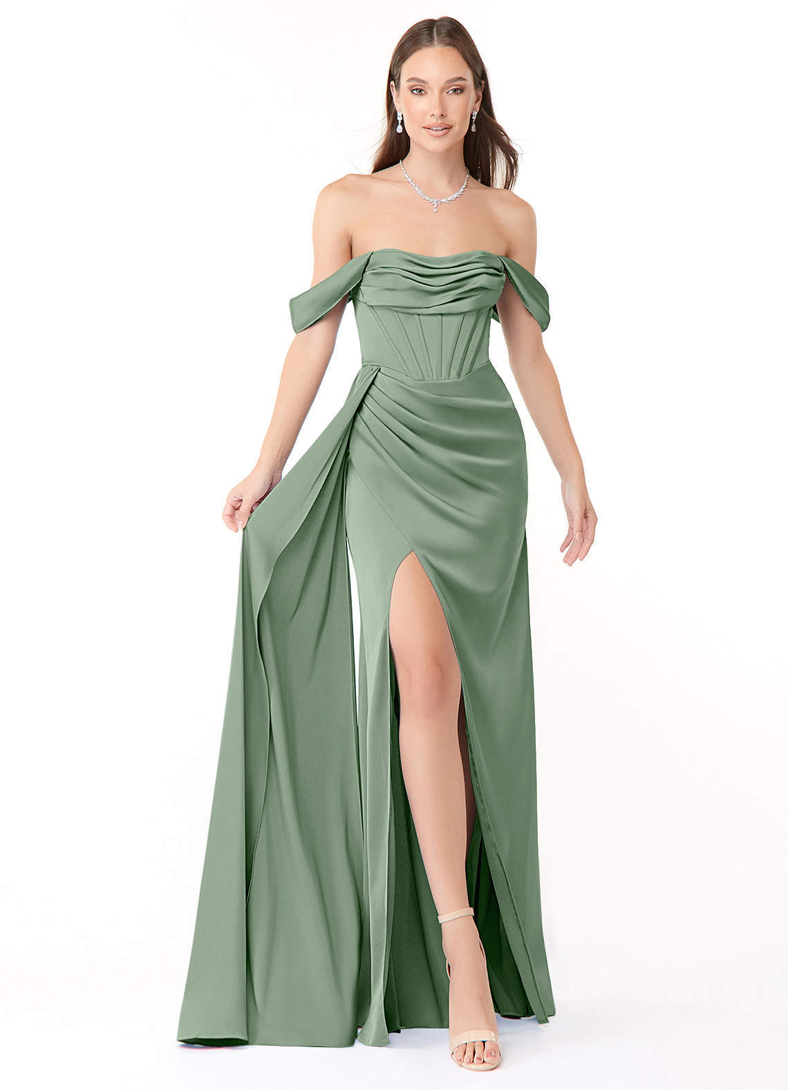 elyessen Amyra Black Mermaid Off the Shoulder Stretch Satin Convertible Dress 1
