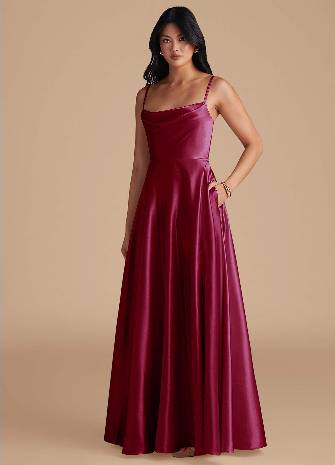 elyessen Elle Black A-Line with Pockets Metallic Satin Dress 3