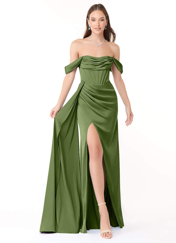 elyessen Amyra Black Mermaid Off the Shoulder Stretch Satin Convertible Dress 1
