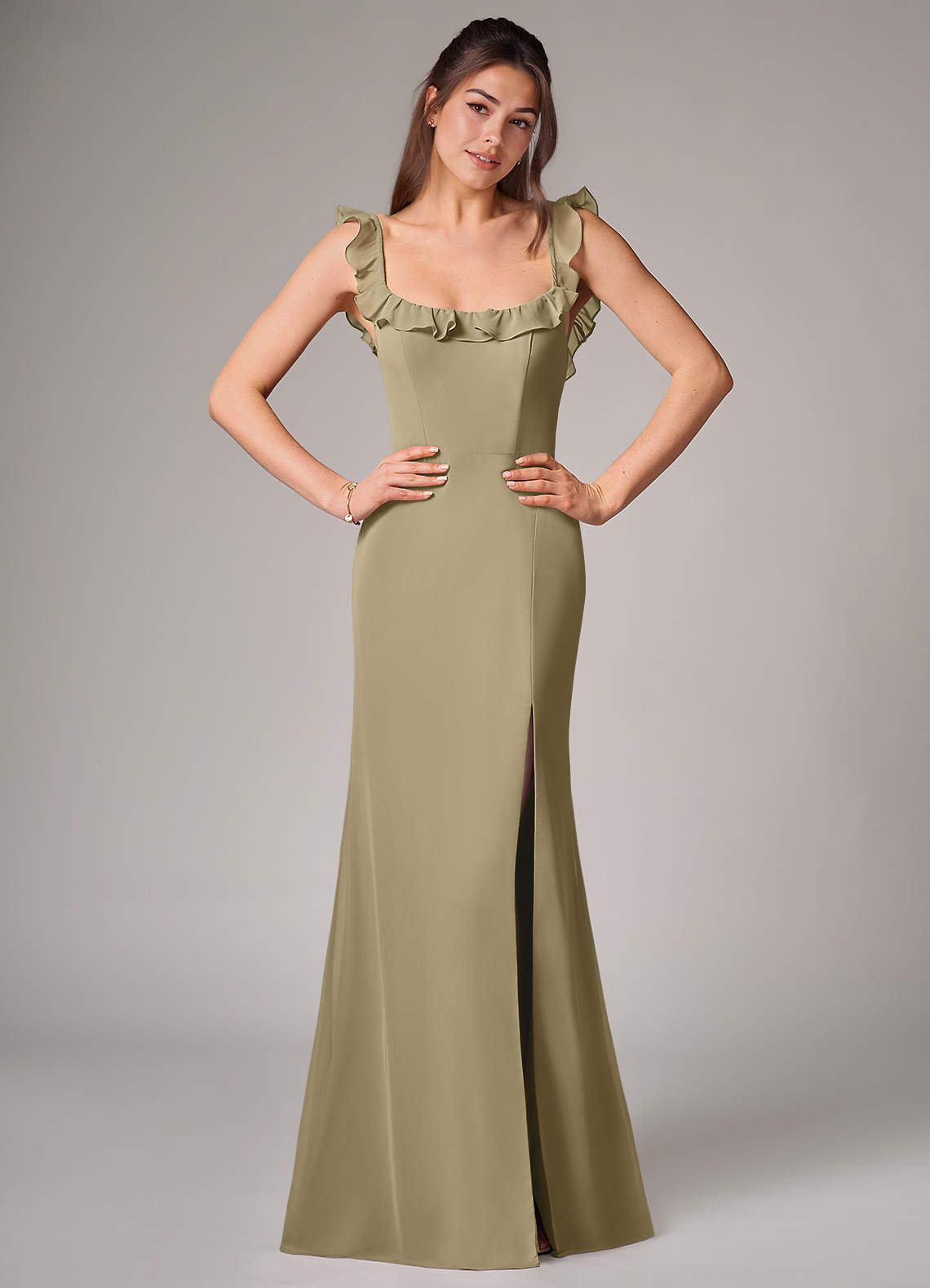 elyessen Callie Sky Blue Mermaid Side Slit Chiffon Convertible Dress 1