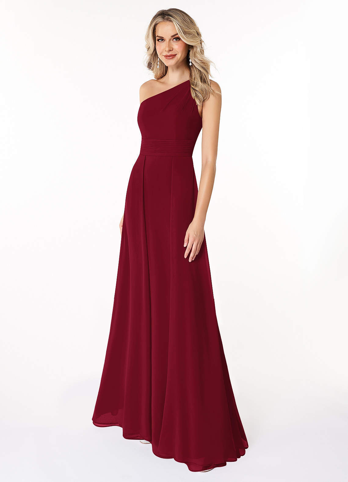 elyessen Dallas Black A-Line One Shoulder Chiffon Dress 6