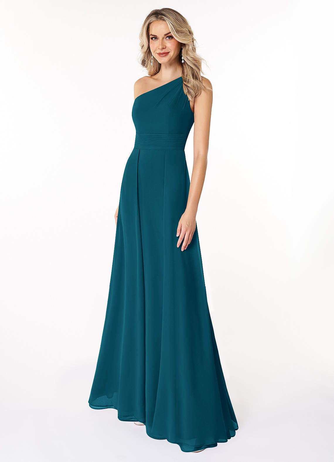elyessen Dallas Black A-Line One Shoulder Chiffon Dress 3