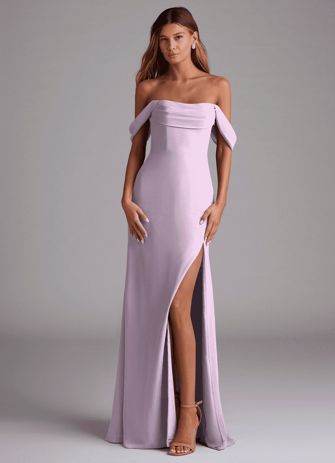 elyessen Saige Sky Blue A-Line Off the Shoulder Chiffon Convertible Dress 5