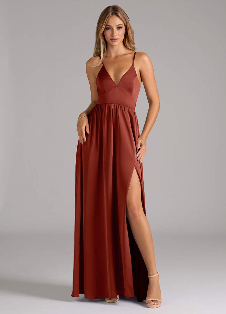 elyessen Aaida Dusty Sage A-Line Corset Stretch Satin Dress 6