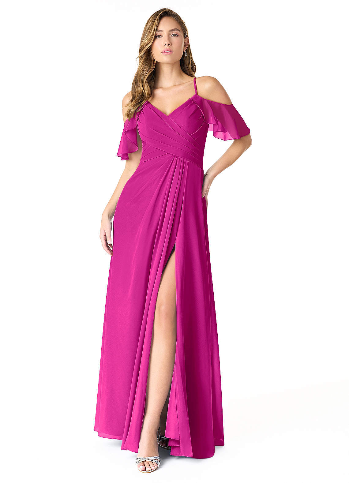 elyessen Dakota Dusty Sage A-Line V-Neck Pleated Chiffon Dress 3
