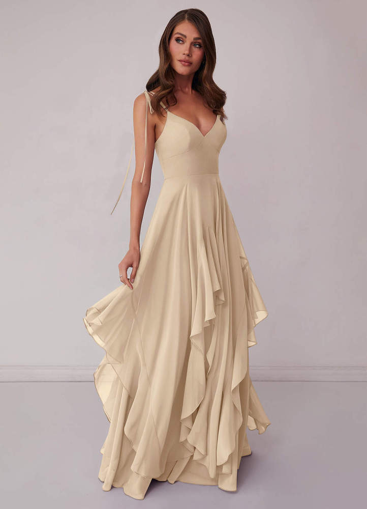 Agave A-Line Bow Chiffon Dress Moss Green 5