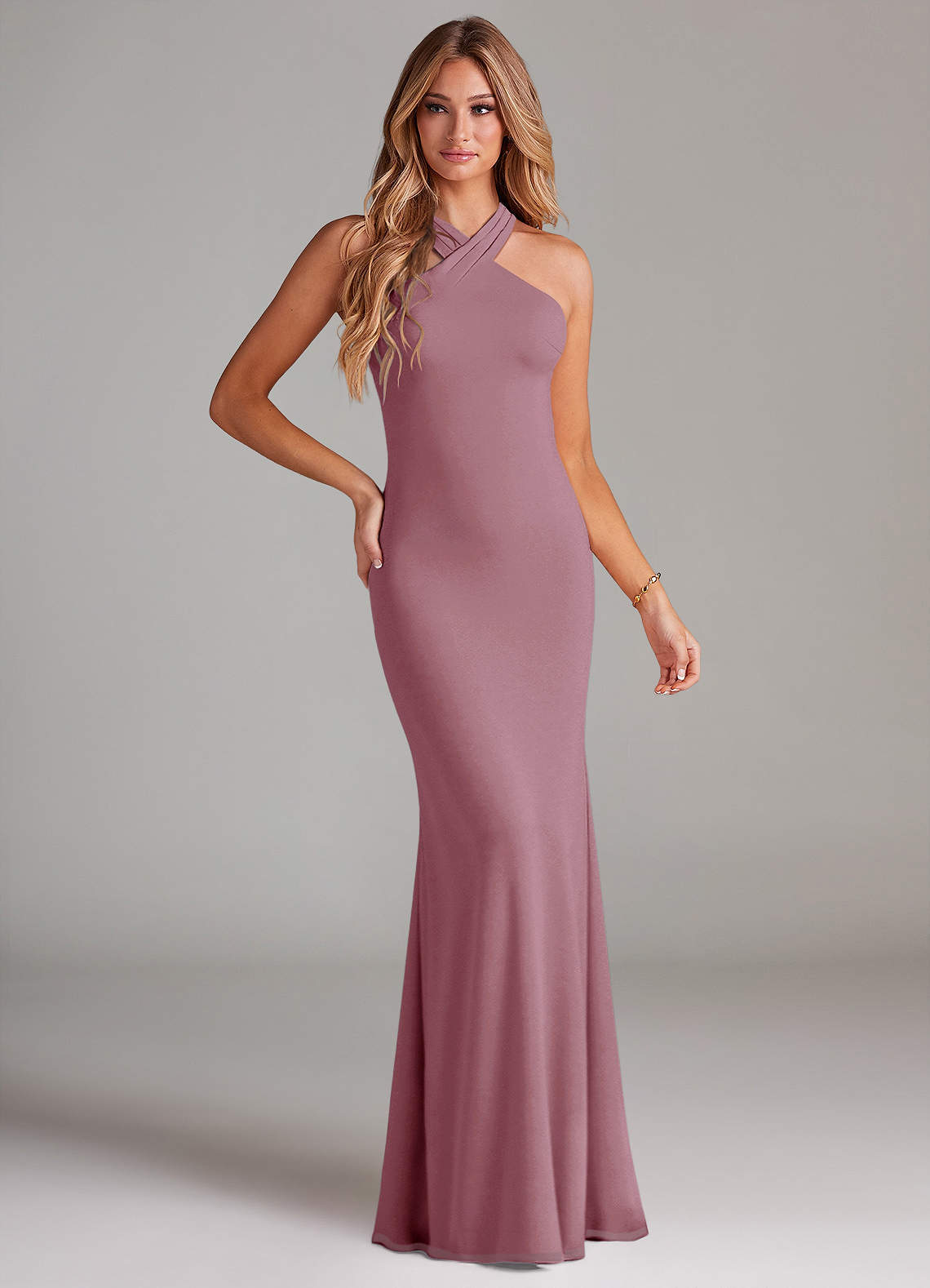 elyessen Doretta Sky Blue Mermaid Pleated Chiffon Dress 5