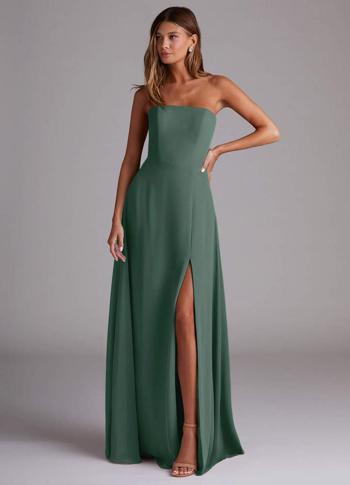 elyessen Wren Black A-Line Side Slit Chiffon Convertible Dress 1