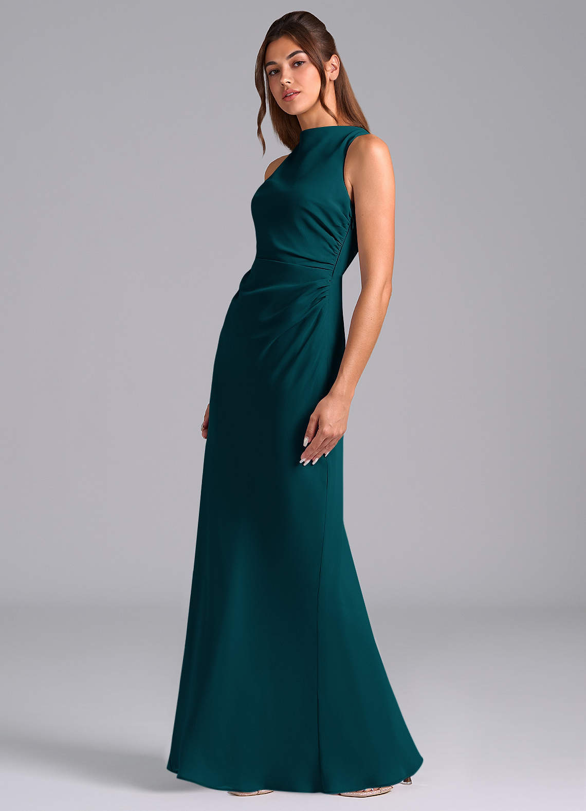 elyessen Evadne Sky Blue Sheath Pleated Chiffon Dress 2