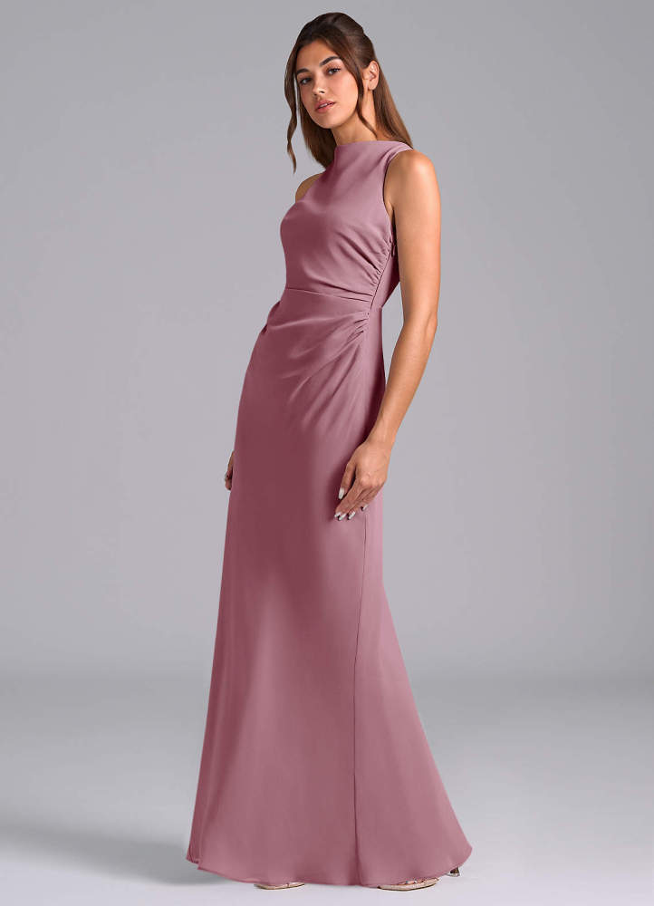 elyessen Evadne Sky Blue Sheath Pleated Chiffon Dress 5
