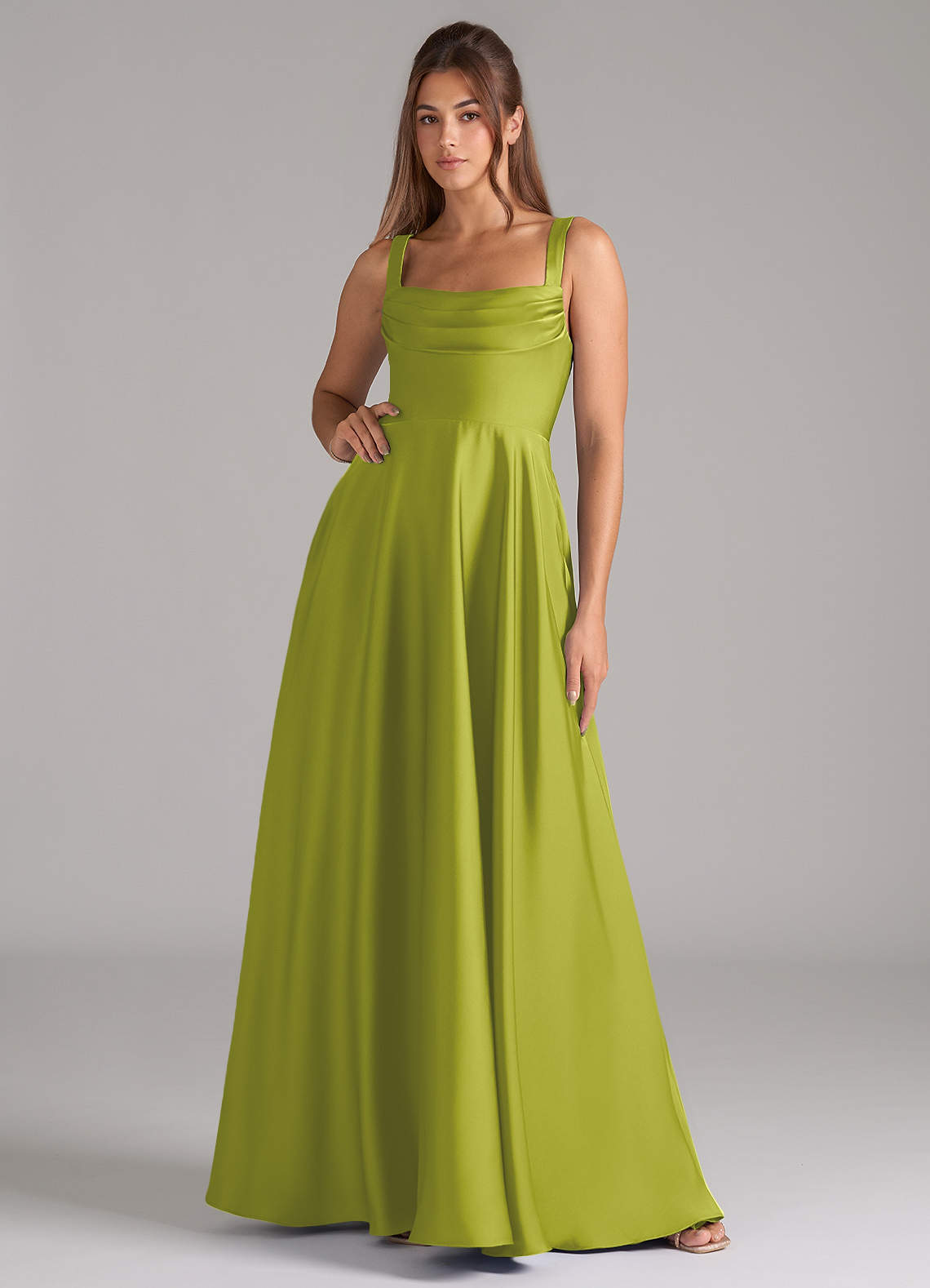 elyessen Shaude Black A-Line Pleated Stretch Satin Dress 2