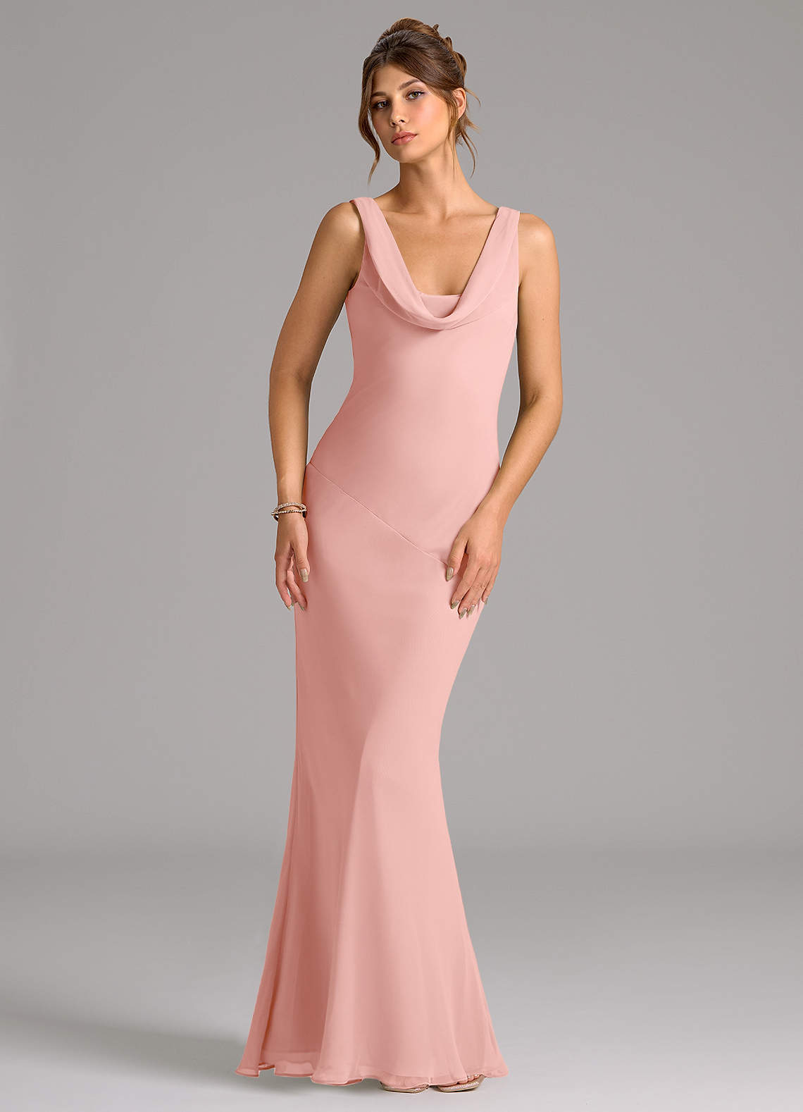 elyessen Rylina Sky Blue Mermaid Pleated Chiffon Dress 4