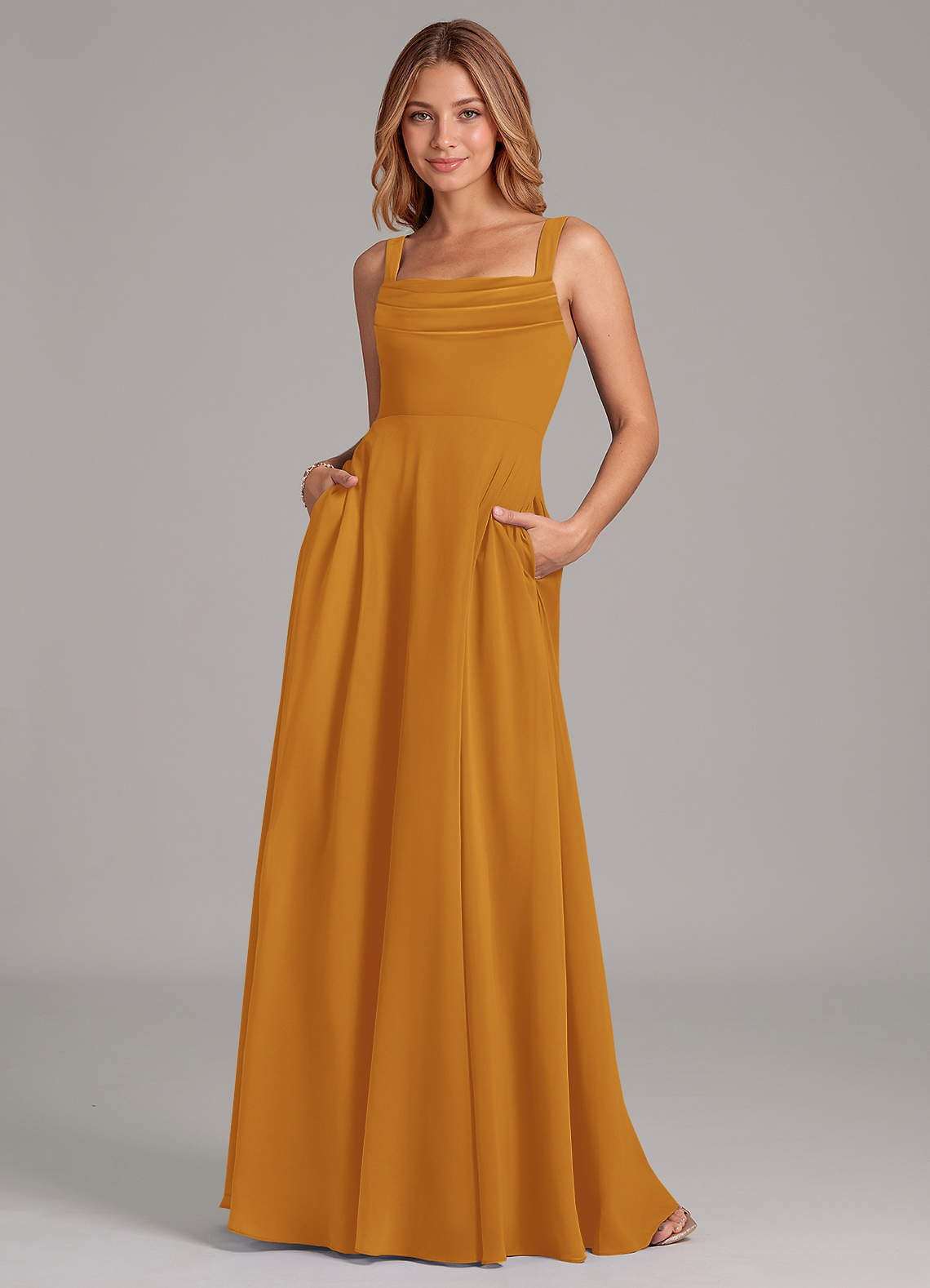 elyessen Shaude Sky Blue A-Line Pleated Chiffon Dress 7