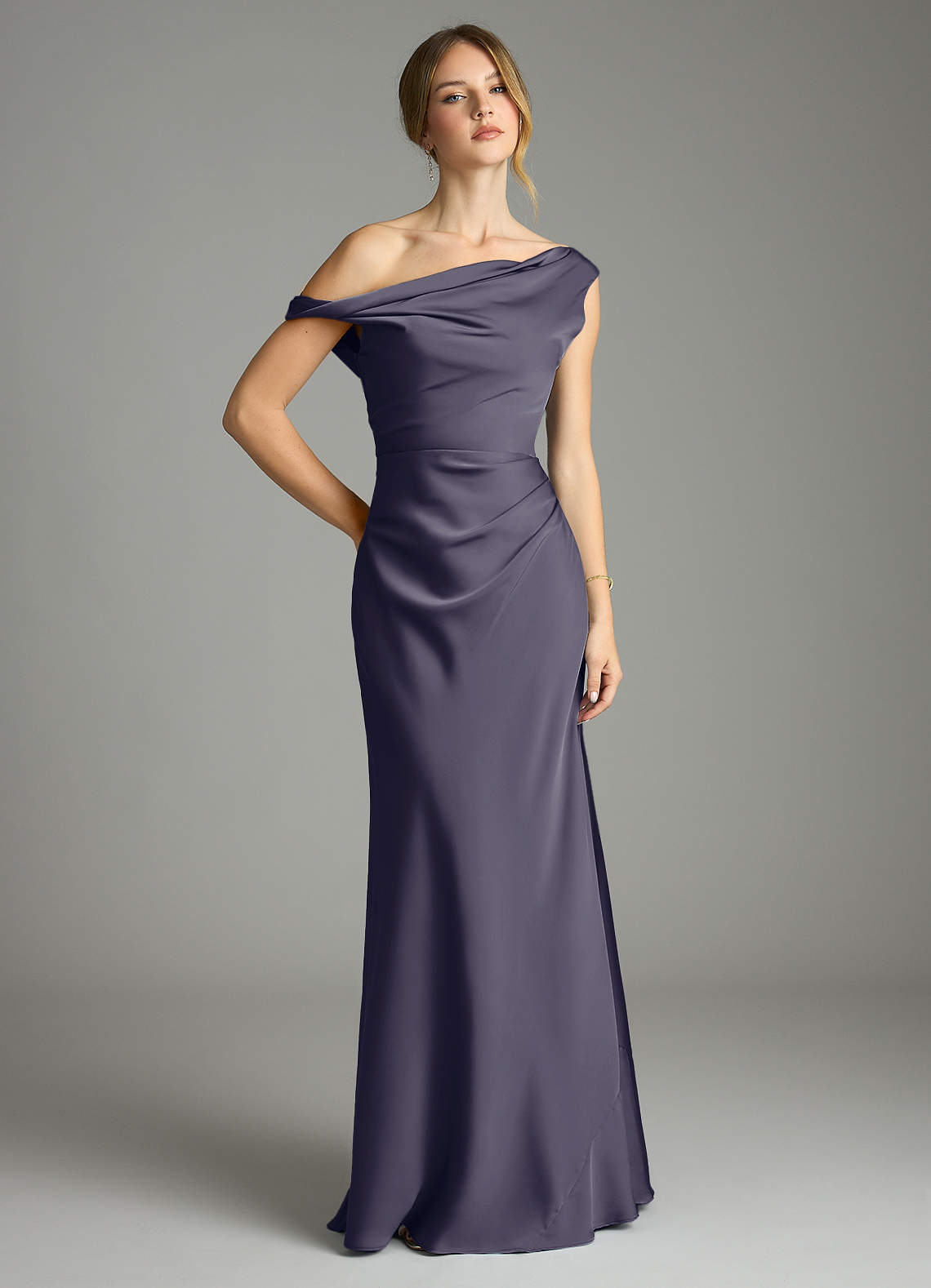 elyessen Emerson Black Mermaid Off the Shoulder Stretch Satin Dress 3