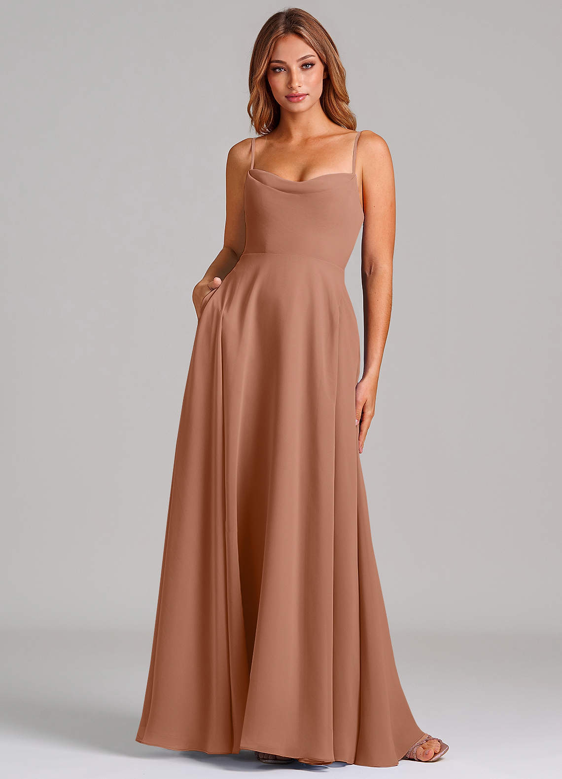 elyessen Elle Dusty Sage A-Line Pleated Chiffon Dress 6