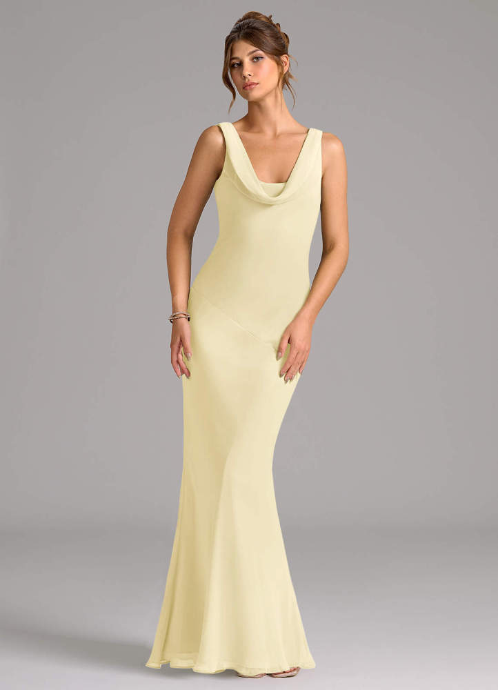 elyessen Rylina Sky Blue Mermaid Pleated Chiffon Dress 7