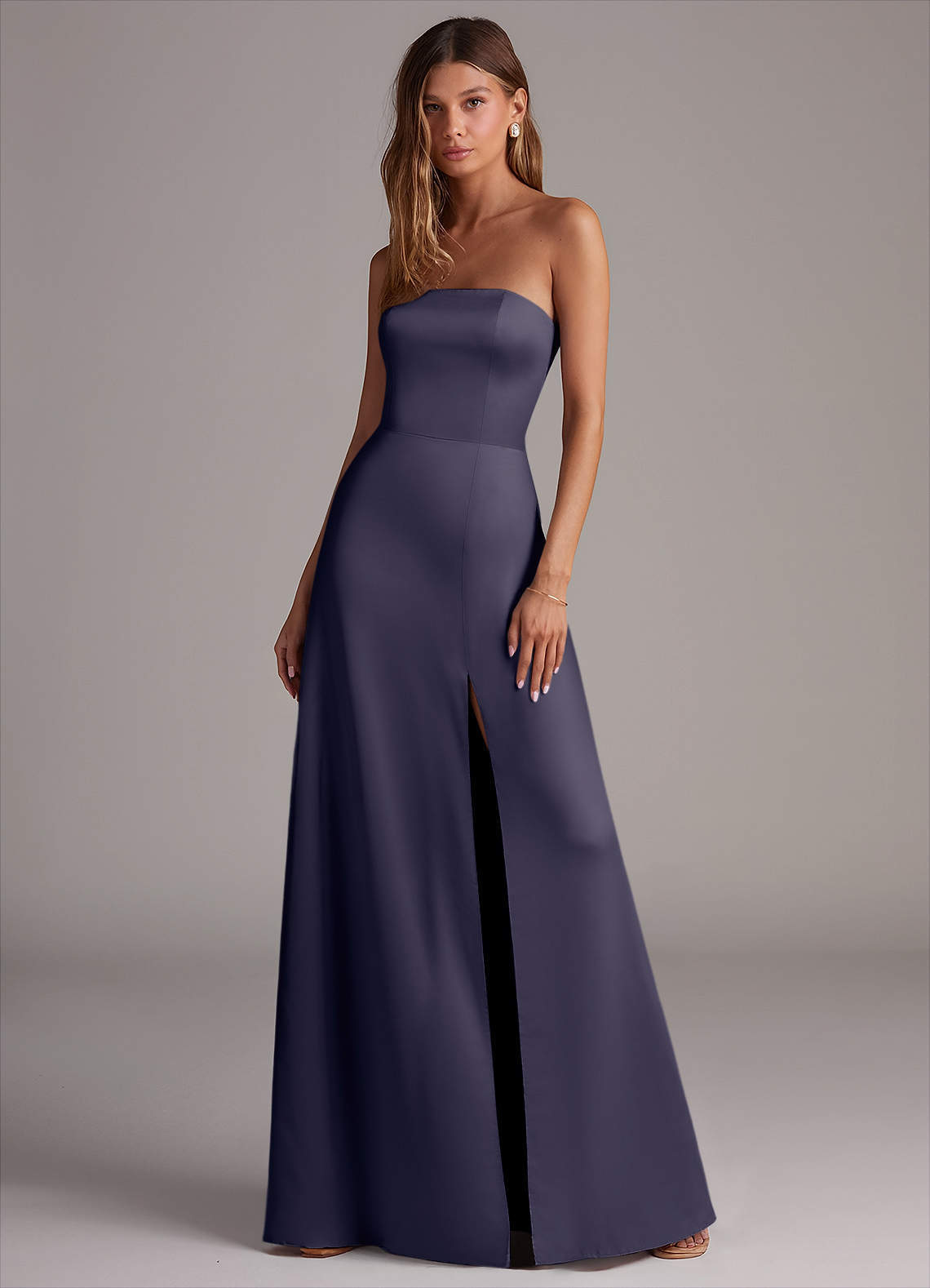 elyessen Wren Black A-Line Strapless Stretch Satin Convertible Dress 3
