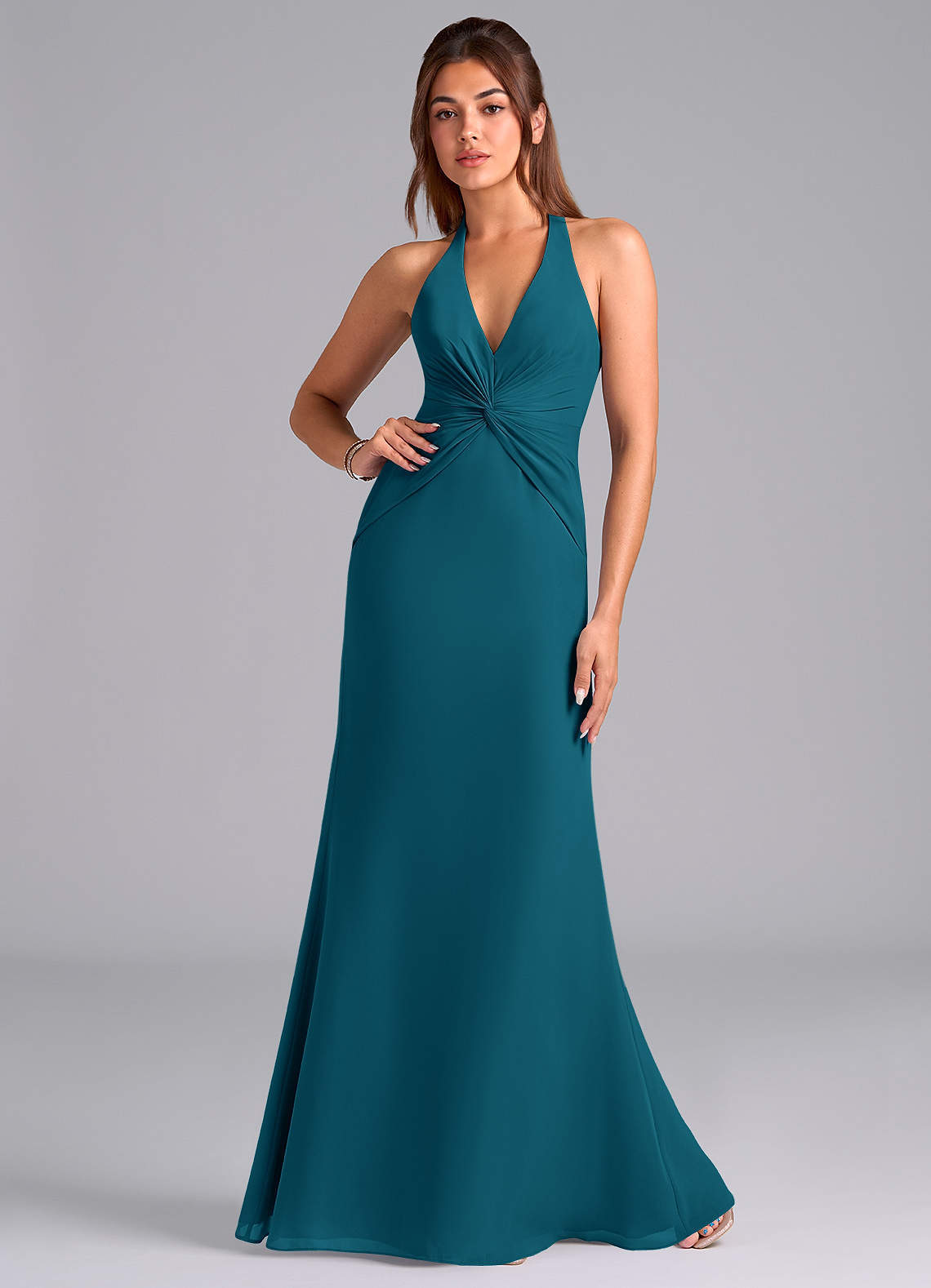 elyessen Valerie Sky Blue Mermaid Pleated Chiffon Dress 3