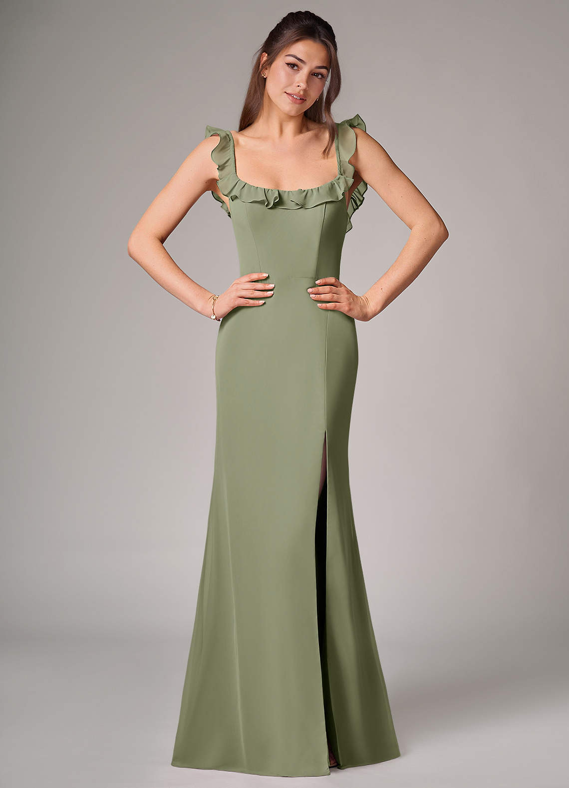 elyessen Callie Sky Blue Mermaid Side Slit Chiffon Convertible Dress 1