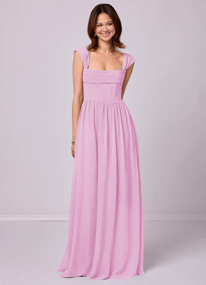 Sky Blue A-Line Corset Chiffon Dress Sky Blue 3