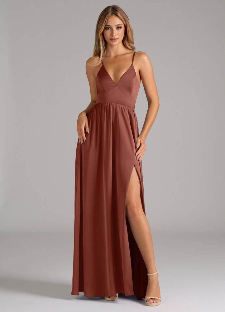 elyessen Aaida Dusty Sage A-Line Corset Stretch Satin Dress 6