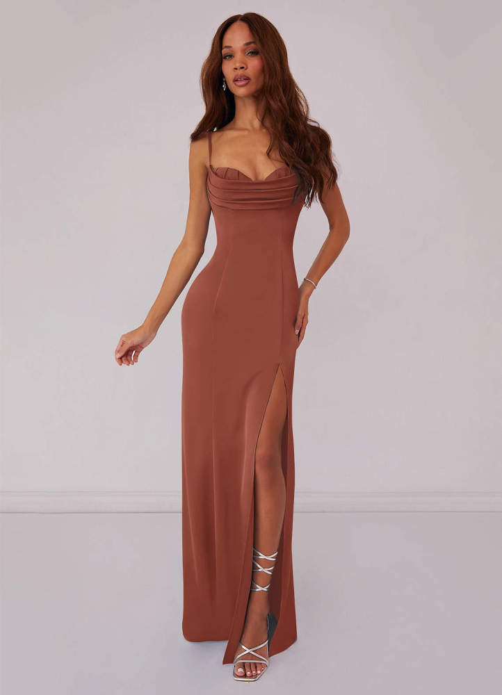 Black Mermaid Corset Stretch Satin Dress black 4