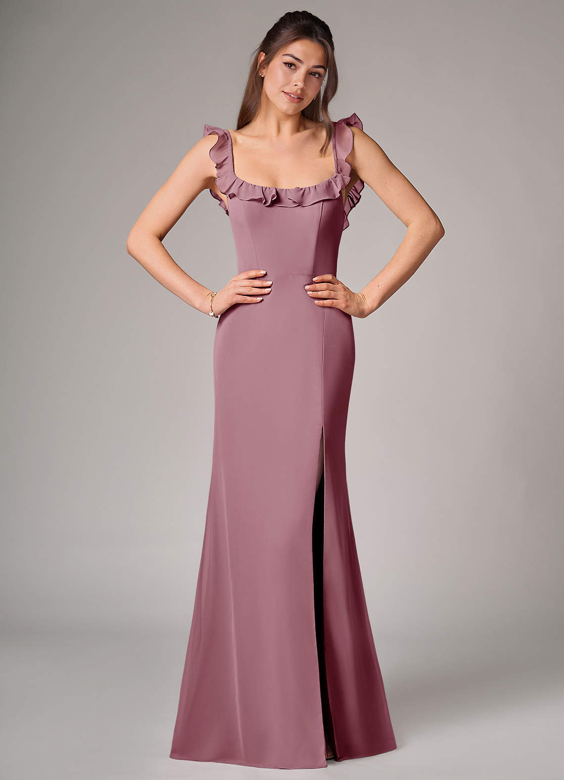 elyessen Callie Sky Blue Mermaid Side Slit Chiffon Convertible Dress 5