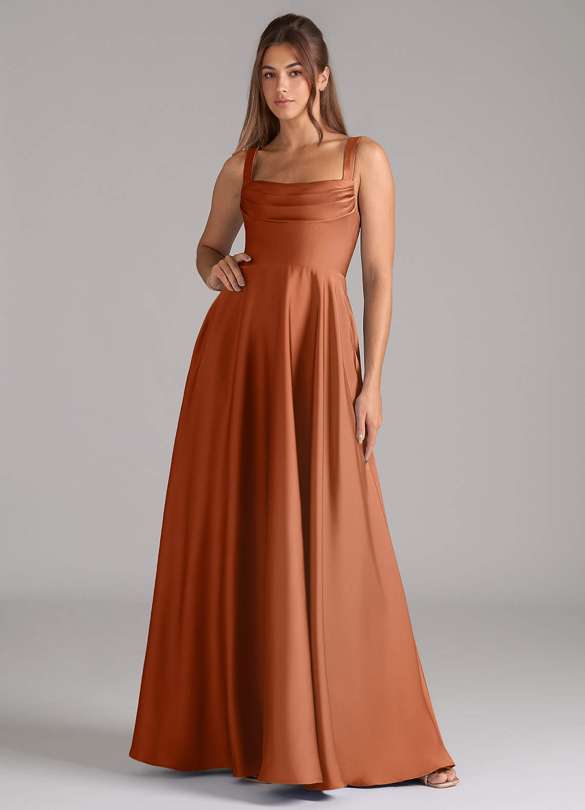 elyessen Shaude Black A-Line Pleated Stretch Satin Dress 6