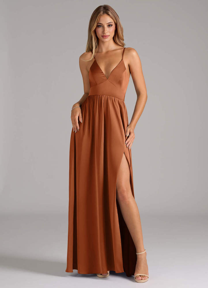 elyessen Aaida Dusty Sage A-Line Corset Stretch Satin Dress 6